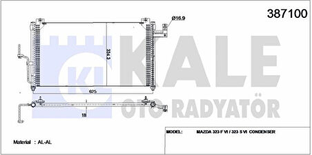 Mazda Klima Radyatoru Mazda 323 1998 2002 - Kale 387100