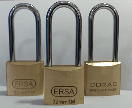 Doras Ersa 3'lü Set Pas Pirinç Asma Kilit 30 Mm