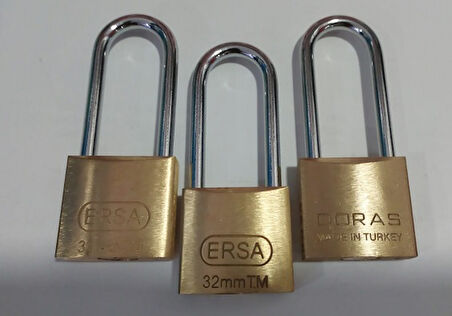 Doras Ersa 3'lü Set Pas Pirinç Asma Kilit 30 Mm