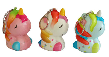 ( 3 Adet ) Unicorn Şeklinde Squishy Orta Boy Sukuşi Oyuncak