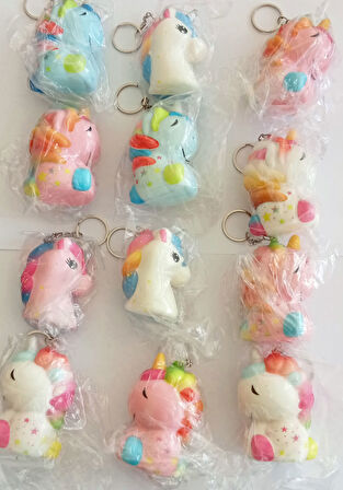 ( 3 Adet ) Unicorn Şeklinde Squishy Orta Boy Sukuşi Oyuncak