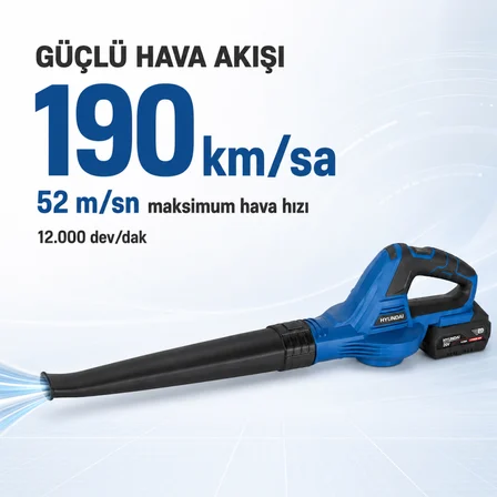 Hyundai BL202 20V 4Ah Akülü Yaprak Üfleme Makinesi Akü ve Şarj Cihazı Dahil