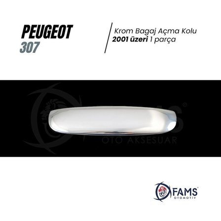 Peugeot 307 Krom Bagaj Açma Kolu 2001 Üzeri P. Çelik
