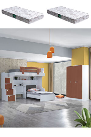 Ranza, Loof Ranza Karyola Masa + 3 Kapaklı Dolap + 2 Adet Comfort Yatak