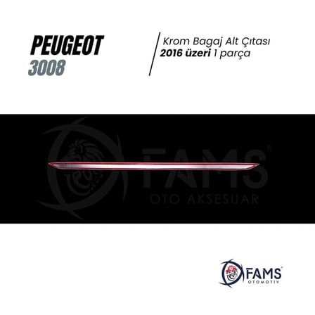 Peugeot 3008 Krom Bagaj Alt Çıtası 2016 Ve Üzeri P.çelik
