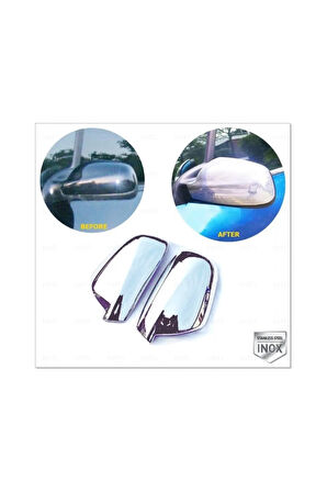 Peugeot 407 Krom Ayna Kapağı 2 Prç. 2004-2010 Paslanmaz Çelik