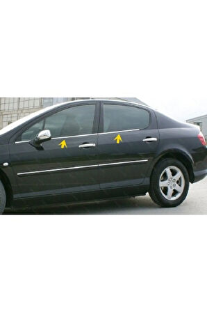 Peugeot 407 Krom Cam Çıtası 4 Prç. 2004 Üzeri Paslanmaz Çelik