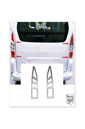 Peug.eot. Partner Tepee Krom Stop Çerçeve 2 Parça 2008-2012 Uyumlu Arası Paslanmaz Çelik