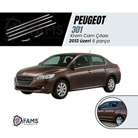 Peugeot 301 Krom Cam Çıtası 6 Parça 2012 Ve Üzeri P.çelik