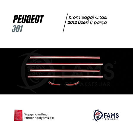 Peugeot 301 Krom Cam Çıtası 6 Parça 2012 Ve Üzeri P.çelik