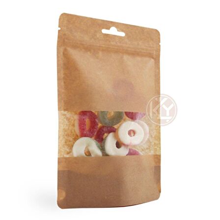 Kraft Orta Pencereli̇ Ki̇li̇tli̇ Doypack 13x22+4 Cm 250 Gr 100 Adet