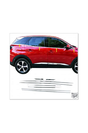 Peugeot 3008 Krom Cam Çıtası 8 Parça 2016 Ve Üzeri Paslanmaz Çelik