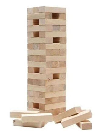 AHŞAP DENGE OYUNU (CEZALI JENGA) 54 PARÇA