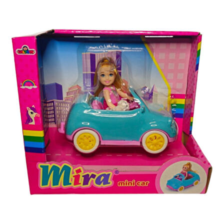 Galtoys Mira Bebekli Mini Car GLT-E406,Evcil Hayvanı ile Arabalı Oyuncak Bebek