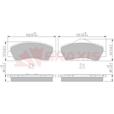Psa Fren Balatası On 301 12> 308 13> / C Elysee 12> C4 Cactus 14> Mando Tip - Braxıs Aa0610