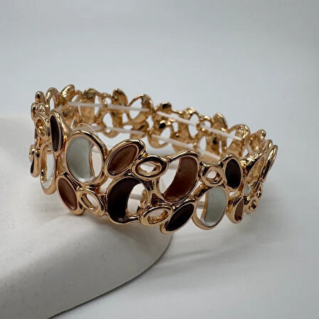 Divine Pulse Özel Seri Amber Bloom Kelepçe Bilezik - Gold