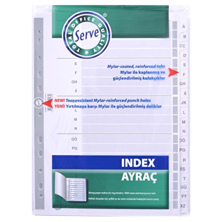 Serve Seperatör A-Z Kağıt A4 SV5328