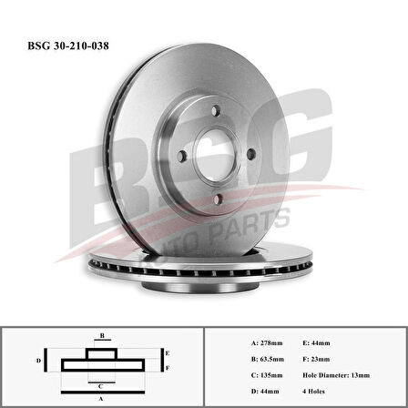 Ford Fren Diski Ön - Adet / Ay11 1125 Aa - Bsg 30-210-038