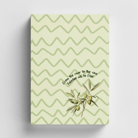 Nehirden Denize Özgür Filistin Bullet Journal A5 Noktalı Defter (Yeşil)