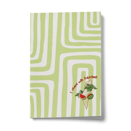 I Stand with Palestine A6 Çizgili Mini Defter Not Defteri