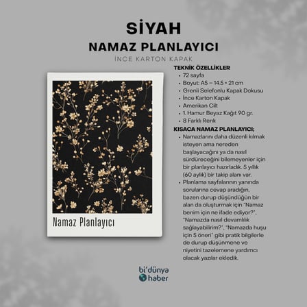 5 Yıllık Namaz Planlayıcı Defterim - Siyah