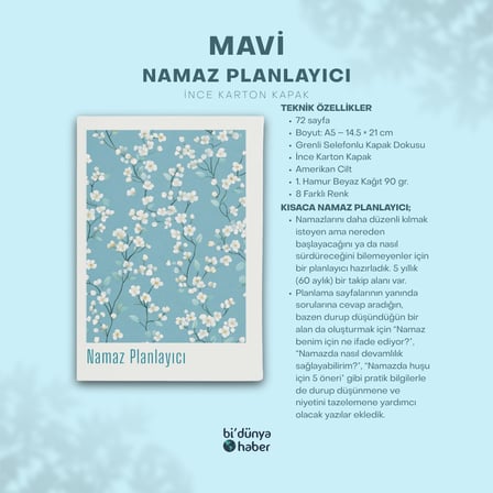 5 Yıllık Namaz Planlayıcı Defterim - Mavi