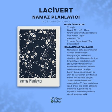 5 Yıllık Namaz Planlayıcı Defterim - Lacivert