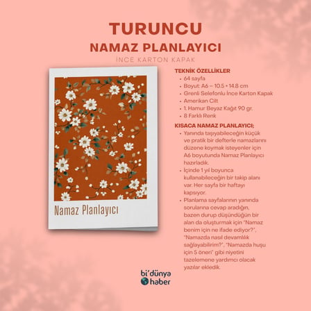 1 Yıllık Namaz Planlayıcı Defterim - Turuncu