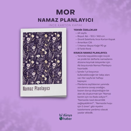 1 Yıllık Namaz Planlayıcı Defterim - Mor
