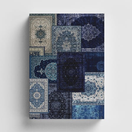 Etnik Kolaj Serisi 1 - Mavi Bullet Journal A5 Noktalı Defter