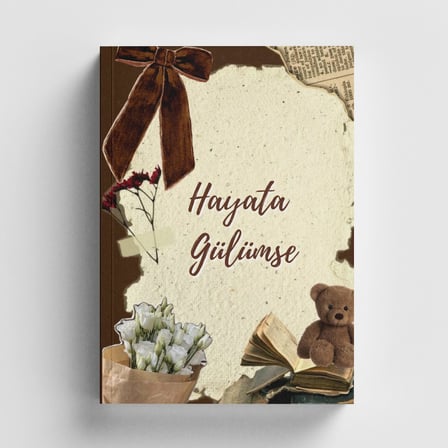 Vintage Serisi 6 Hayata Gülümse Bullet Journal A5 Noktalı Defter
