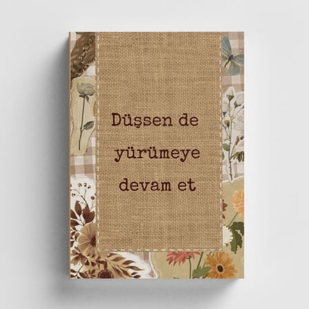 Vintage Serisi 7 Düşsen De Yürümeye Devam Et Bullet Journal A5 Noktalı Defter