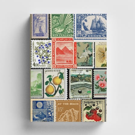 Vintage Serisi 12 Pul Koleksiyonu Bullet Journal A5 Noktalı Defter