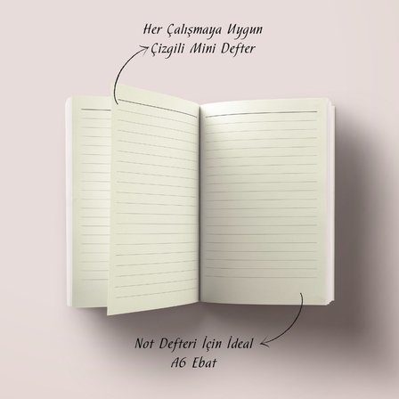 Rabbine Güven A6 Çizgili Mini Defter Not Defteri