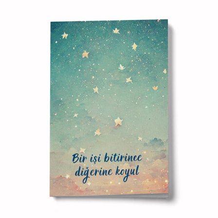 Bir İşi Bitirince Diğerine Koyul Yıldız A6 Çizgili Mini Defter Not Defteri