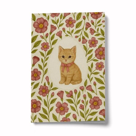 Çiçekli Pati A6 Çizgili Mini Defter Not Defteri