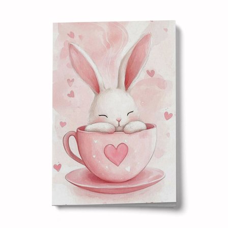 Bir Fincan Tavşan A6 Çizgili Mini Defter Not Defteri