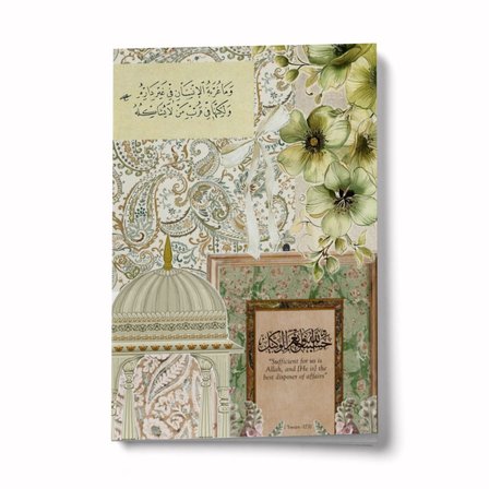 Kolaj Serisi 17 Allah Bize Yeter A6 Çizgili Mini Defter Not Defteri