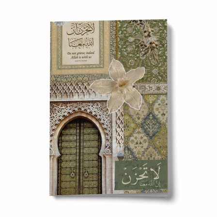 Kolaj Serisi 19 Üzülme, Allah Bizimle A6 Çizgili Mini Defter Not Defteri