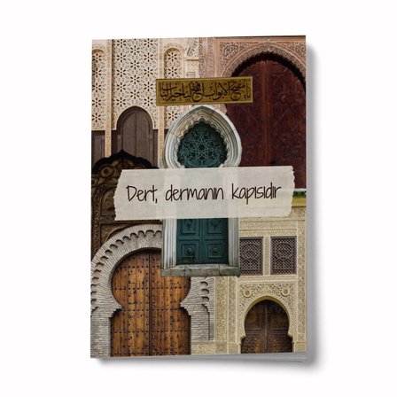 Sufi Serisi 10 Dert, Dermanın Kapısıdır A6 Çizgili Mini Defter Not Defteri