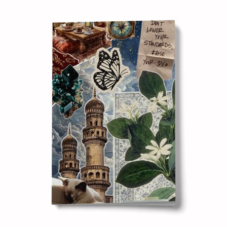 Kolaj Serisi 40 Duaya Sarıl A6 Çizgili Mini Defter Not Defteri