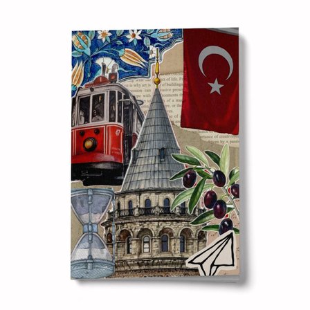Kolaj Serisi 43 Galata Günlüğü A6 Çizgili Mini Defter Not Defteri
