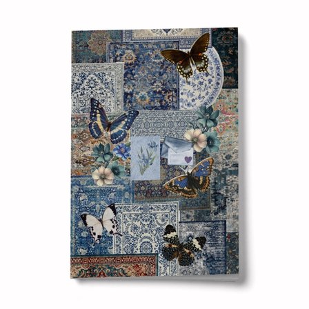 Kolaj Serisi 50 Kelebeğin Rüyası A6 Çizgili Mini Defter Not Defteri