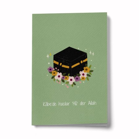 Kâbede Hacılar 'Hû' Der Allah A6 Çizgili Mini Defter Not Defteri