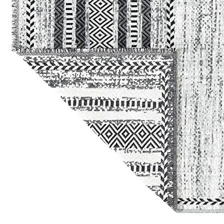 PALERMO 6810A Gri Çift Taraflı Yıkanabilir Dokuma Kolay Temizlenir Halı Kilim