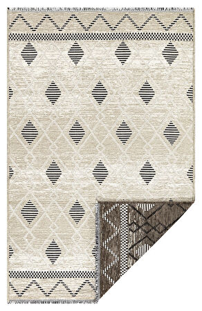 PALERMO 6813 Bej Çift Taraflı Yıkanabilir Dokuma Kolay Temizlenir Halı Kilim