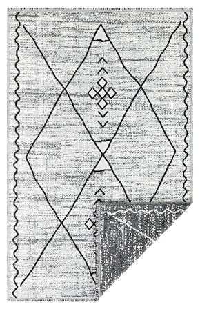 PALERMO 6814A Gri Çift Taraflı Yıkanabilir Dokuma Kolay Temizlenir Halı Kilim