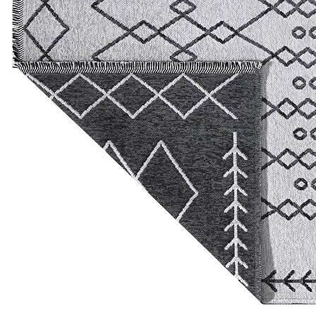 PALERMO-6816A Antrasit Gri Çift Taraflı Yıkanabilir Dokuma Kolay Temizlenir Halı Kilim