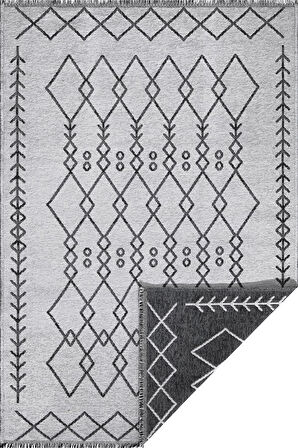 PALERMO-6816A Antrasit Gri Çift Taraflı Yıkanabilir Dokuma Kolay Temizlenir Halı Kilim