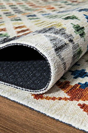 VALENCIA 1501 Renkli Kaymaz Taban Yıkanabilir Modern Halı Kilim
